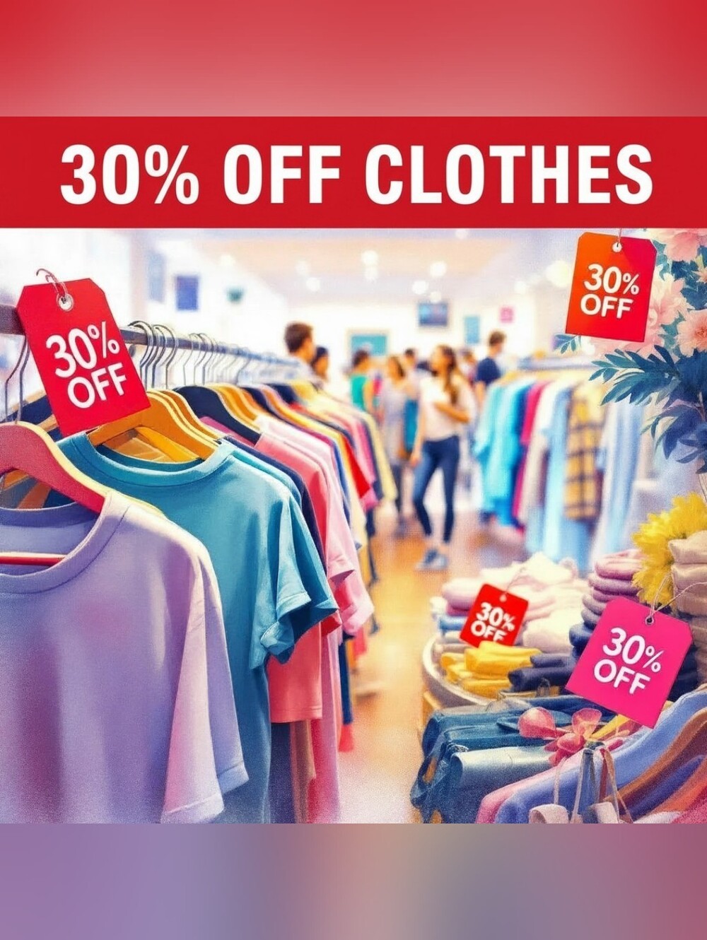 Memorial Day Sale 30% Off All Clothes 5/22/26-5/25/26